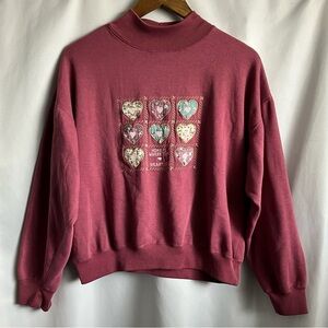 Vintage Embroidered Fleece Mockneck Sweater